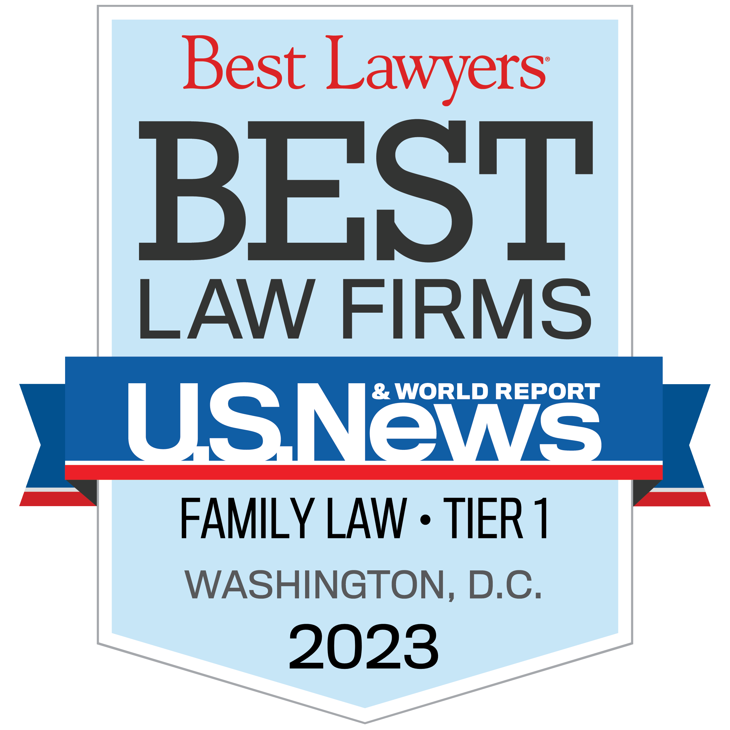 US News/Best Lawyers “Law Firm of the Year” in Family Law – Tier 1, Washington, DC. Badge